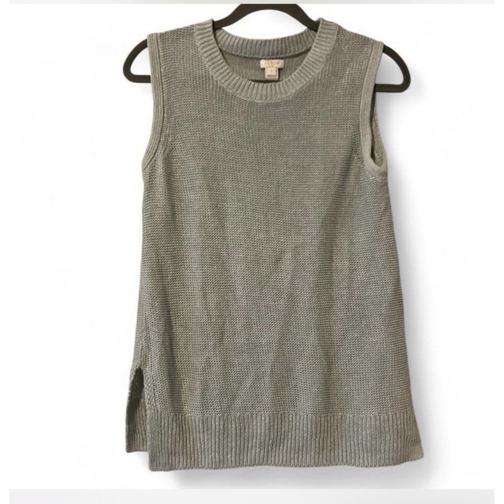 J.CREW Women's Blue Sleeveless Knitted Sweater Size Small